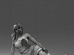 woman in black dress 0304 3d print ready 3D Print Model
