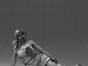 woman in black dress 0304 3d print ready 3D Print Model