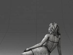 woman in black dress 0304 3d print ready 3D Print Model