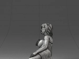 woman in black dress 0304 3d print ready 3D Print Model