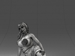 woman in black dress 0304 3d print ready 3Dプリントモデル