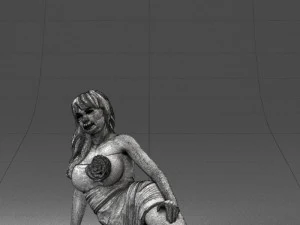 woman in black dress 0304 3d print ready 3D Print Model