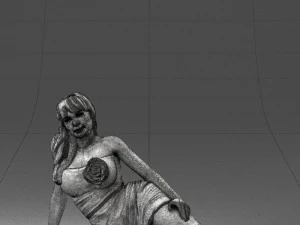 woman in black dress 0304 3d print ready 3D Print Model
