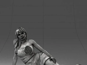 woman in black dress 0304 3d print ready 3D Print Model