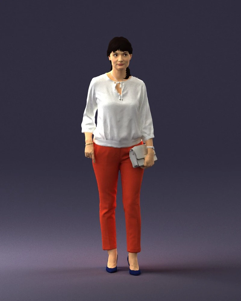 woman in orange pants 0305 3D Model .c4d .max .obj .3ds .fbx .stl .blend 