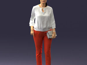 woman in orange pants 0305 3D Model