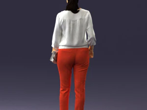 woman in orange pants 0305 3D Model