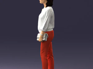 woman in orange pants 0305 3D Model