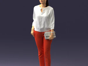 woman in orange pants 0305 3D Model