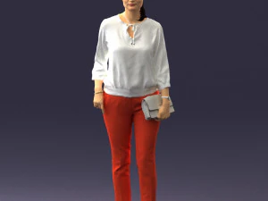 woman in orange pants 0305 3D Model