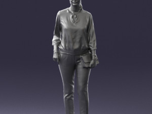 woman in orange pants 0305 3D Model