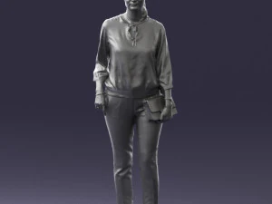woman in orange pants 0305 3D Model