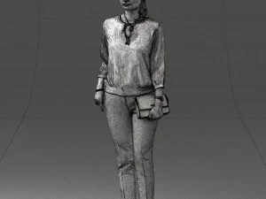 woman in orange pants 0305 3D Model