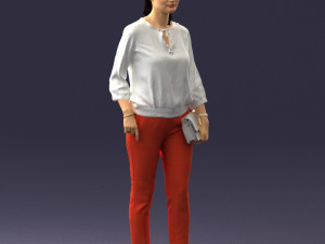 woman in orange pants 0305 3d print ready Modelo de Impressão 3D