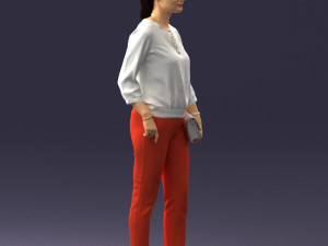 woman in orange pants 0305 3d print ready Modelo de Impressão 3D