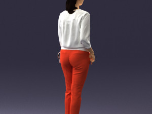 woman in orange pants 0305 3d print ready Modelo de Impressão 3D
