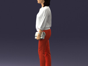 woman in orange pants 0305 3d print ready Modelo de Impressão 3D