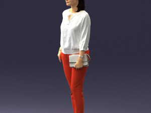woman in orange pants 0305 3d print ready Modelo de Impressão 3D
