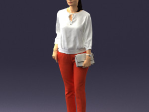 woman in orange pants 0305 3d print ready Modelo de Impressão 3D