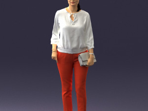woman in orange pants 0305 3d print ready Modelo de Impressão 3D