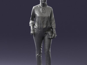 woman in orange pants 0305 3d print ready Modelo de Impressão 3D