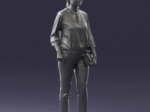 woman in orange pants 0305 3d print ready Modelo de Impressão 3D