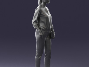 woman in orange pants 0305 3d print ready Modelo de Impressão 3D