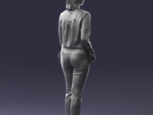 woman in orange pants 0305 3d print ready Modelo de Impressão 3D