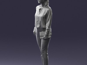 woman in orange pants 0305 3d print ready Modelo de Impressão 3D