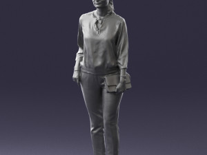 woman in orange pants 0305 3d print ready Modelo de Impressão 3D