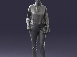 woman in orange pants 0305 3d print ready Modelo de Impressão 3D