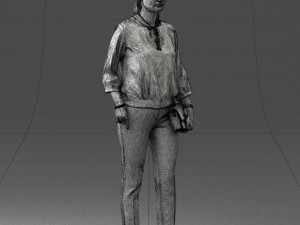 woman in orange pants 0305 3d print ready Modelo de Impressão 3D