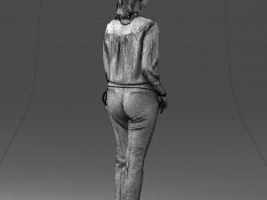 woman in orange pants 0305 3d print ready Modelo de Impressão 3D