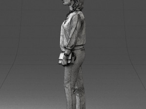 woman in orange pants 0305 3d print ready Modelo de Impressão 3D