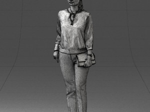 woman in orange pants 0305 3d print ready Modelo de Impressão 3D