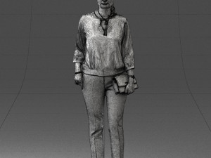 woman in orange pants 0305 3d print ready Modelo de Impressão 3D
