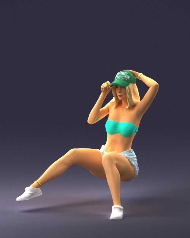 young girl sitting 0307 3D मॉडल .c4d .max .obj .3ds .fbx .stl .blend 