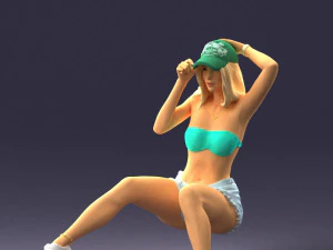 jeune fille assise 0307 Modèle 3D