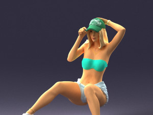 young girl sitting 0307 3d print ready 3D Baskı Modeli