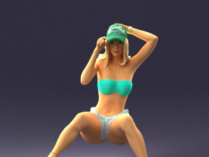 young girl sitting 0307 3d print ready 3D Baskı Modeli