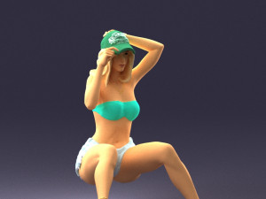 young girl sitting 0307 3d print ready 3D Baskı Modeli