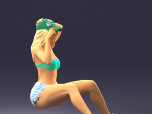 young girl sitting 0307 3d print ready 3D Baskı Modeli