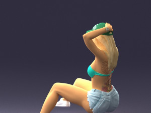 young girl sitting 0307 3d print ready 3D Baskı Modeli