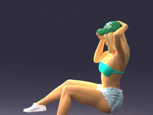 young girl sitting 0307 3d print ready 3D Baskı Modeli