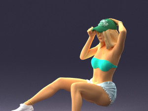 young girl sitting 0307 3d print ready 3D Baskı Modeli