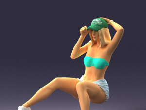 young girl sitting 0307 3d print ready 3D Baskı Modeli