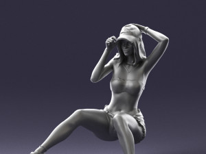 young girl sitting 0307 3d print ready 3D Baskı Modeli