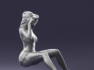 young girl sitting 0307 3d print ready 3D Baskı Modeli