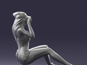 young girl sitting 0307 3d print ready 3D Baskı Modeli