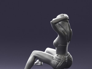 young girl sitting 0307 3d print ready 3D Baskı Modeli